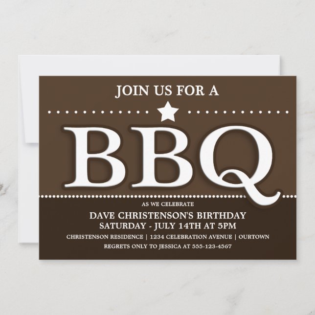 Convites para Festa de Churrasco de Verão (Frente)