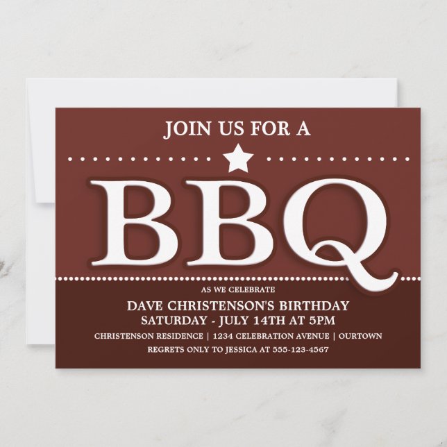 Convites para Festa de Churrasco de Verão (Frente)