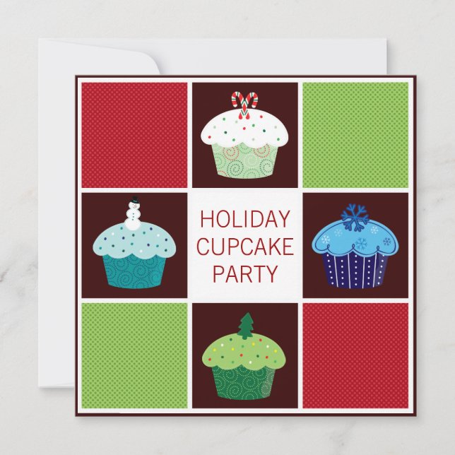 Convites para Festa de Cupcake de Férias Anual (Frente)