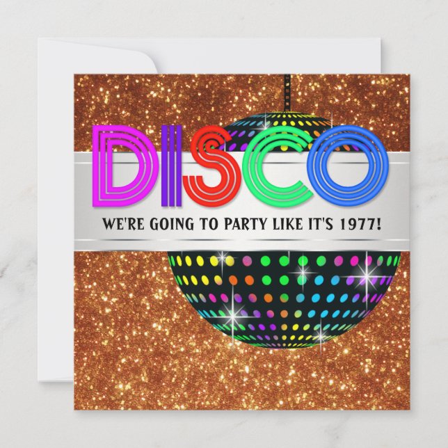 Convites para Festa de Dança Disco (Frente)