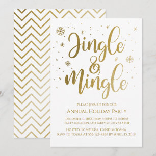 Convites para Festa de Feriado de Jingle e Mingle
