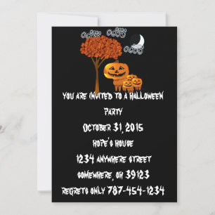 Convites para Festa de Halloween com Cabeça de Abó
