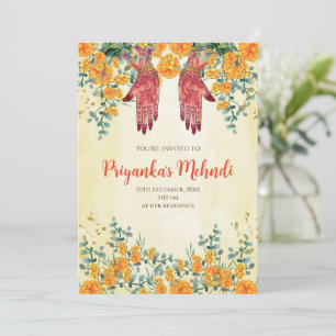 Convites para festa de Henna & convites para festa