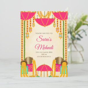 Convites para festa de Henna & convites para festa