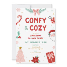 Convites para Festa de Natal de Pijama Confortável