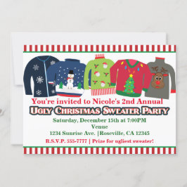 Convites para Festa de Natal de Suéter Feio de Nat
