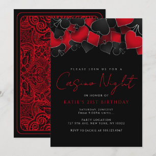 Convites para Festa de Noite de Cassino