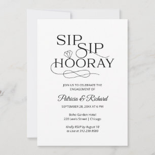 Convites para Festa de noivado de Sip Sip Hooray