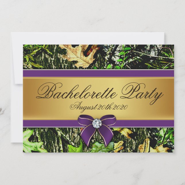 Convites para Festa de solteira de Camo de Caça Ro (Frente)