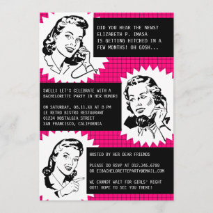 Convites para Festa de solteira de Gals de Gossip 
