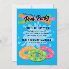 Convites para Festa na Piscina
