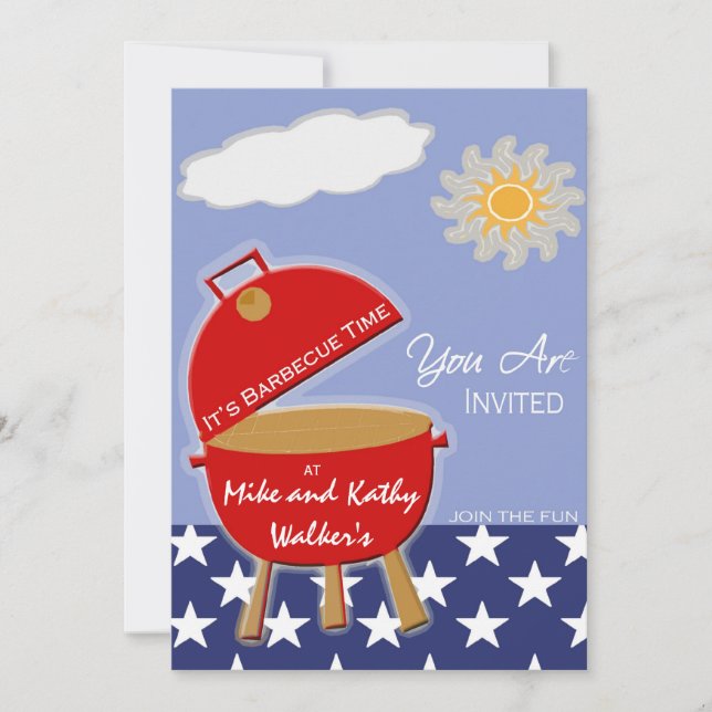 Convites para Festas de Feriado de Verão (Frente)