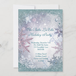 Convites para Festas de Férias Snowflake