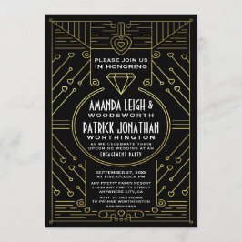 Convites para Festas de noivado Douradas do Art De