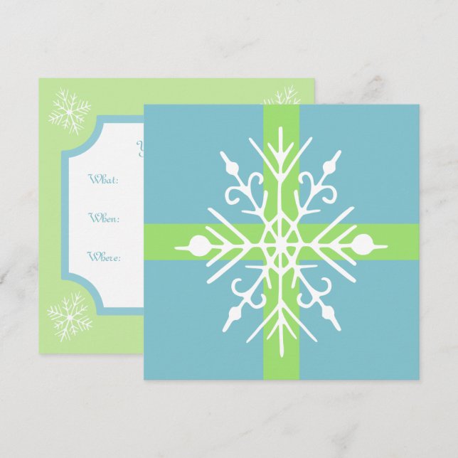 Convites para Flocos de Neve Retroativos (Frente/Verso)