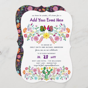 Convites para Flores de Folha de Fiesta Watercolor