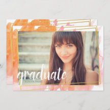 Convites para Formandos de Aquarela Rosa Modernos