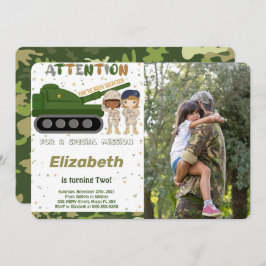 Convites para Fotografias do Exército Editáveis