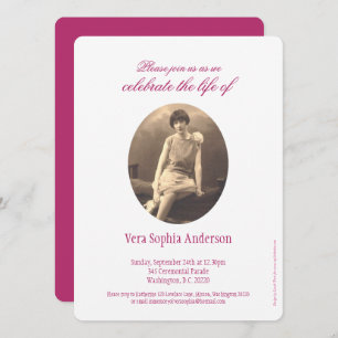 Convites para funeral de fotos do serviço de memór