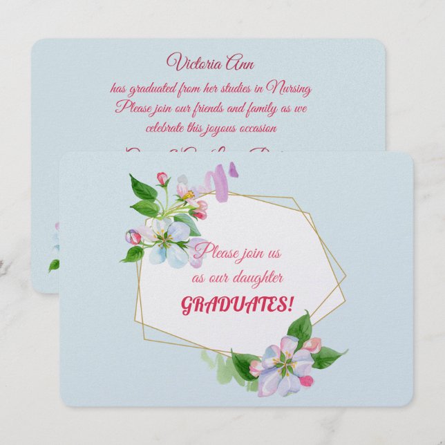 Convites para Graduação de Filha (Frente/Verso)
