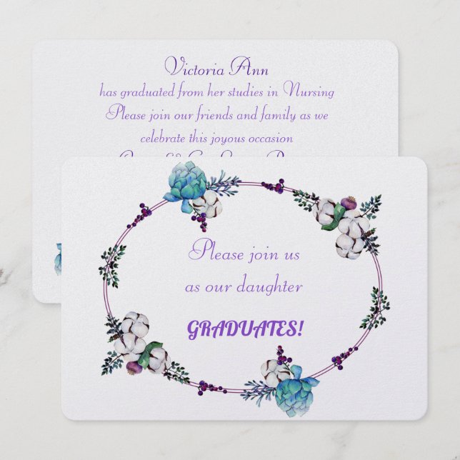 Convites para Graduação de Filha (Frente/Verso)