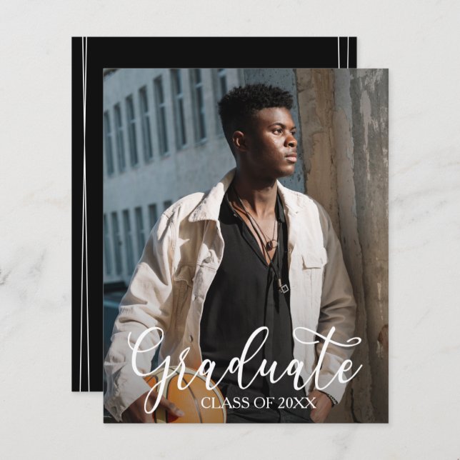 Convites para Graduação de Fotos Verticais de Orça (Frente/Verso)