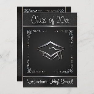 Convites para Graduação em Prata Preta