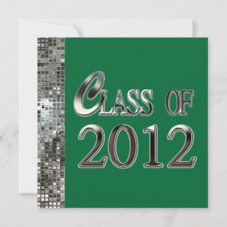 Convites para Graduação Verde de Silver Sequins