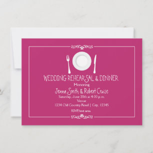 Convites para Jantar de Ensaios com Framboesa Fúcs
