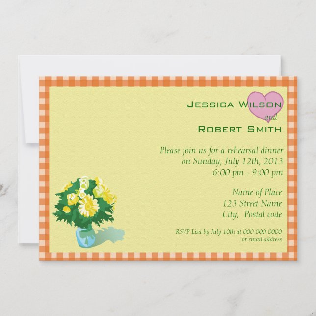 convites para janto de ensaio de casamento (Frente)