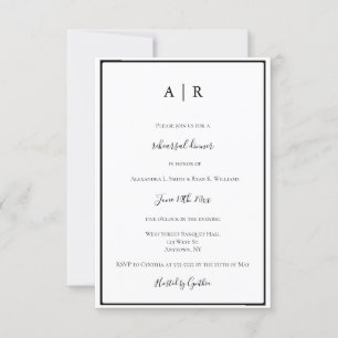 Convites para janto de ensaio de quadro monograma