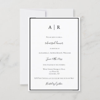 Convites para janto de ensaio de quadro monograma