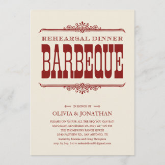 Convites Para Janto De Ensaios De CHURRASCO Vintag