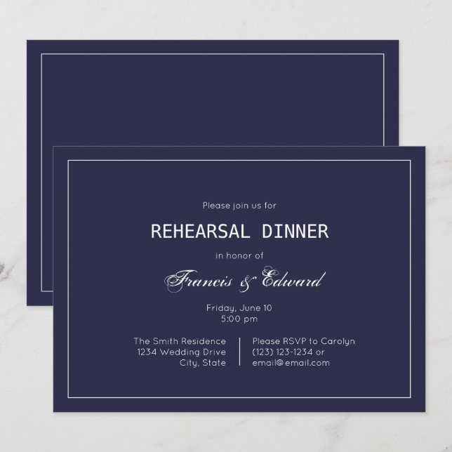 Convites para Janto de Ensaios Simples de Marinho  (Frente/Verso)