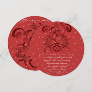 Convites para Janto de Natal Red Swirl