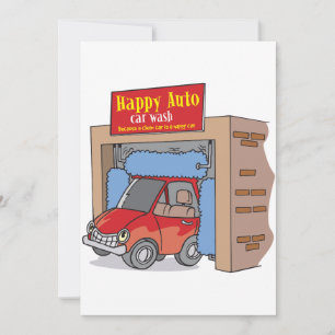 Convites para Lavagem de Carros Happy Auto