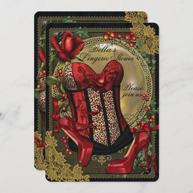 Convites para lingerie e Chá (Frente/Verso)