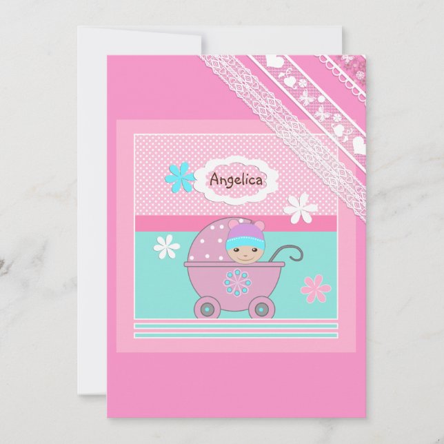 Convites Para menina bebê (Frente)