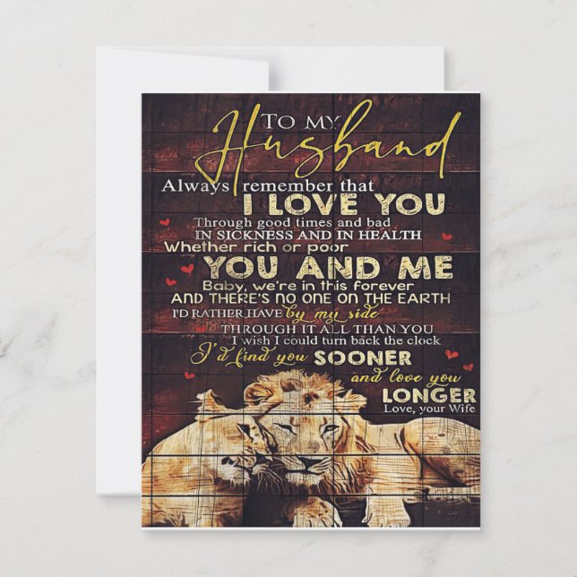 Convites Para Meu Marido | Presente para o Meu Marido | Car (Frente)