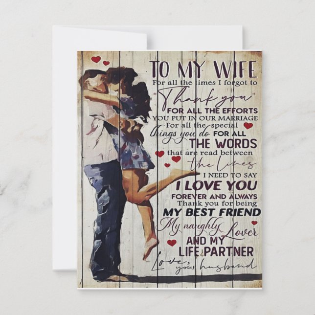 Convites Para Minha Esposa Presente | Citações de Amor Pres (Frente)