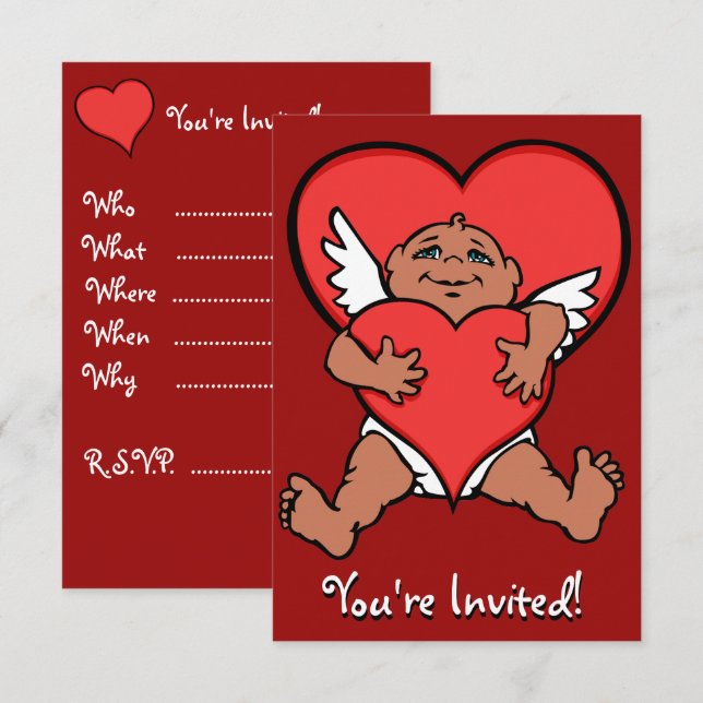 Convites para namorados Cartões Cupidos Personaliz (Frente/Verso)