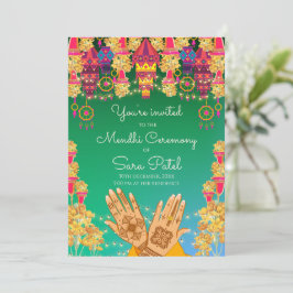 Convites para Noite de Mendhi e convites para fest