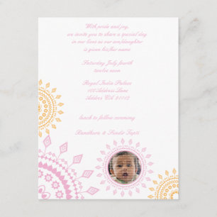 Convites para Nomeação de Bebês de Nome Amarelo e