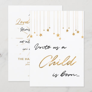 Convites Para nós, uma criança é um Nascer de Natal Dour