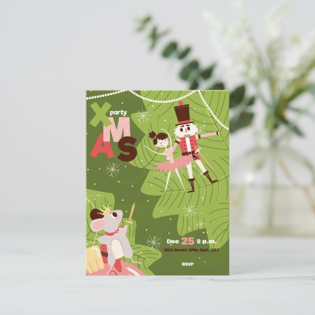 Convites para o almoço de Natal com a Noz (Em pé/Frente)