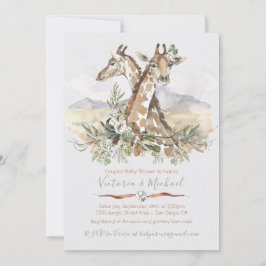 Convites para o Bebê da Girafa da Selva Tropical