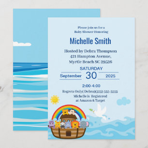 Convites para o bebê de arca de Noah