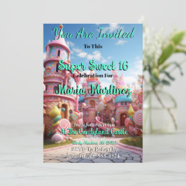 Convites para o Castelo de Candyland Sweet 16