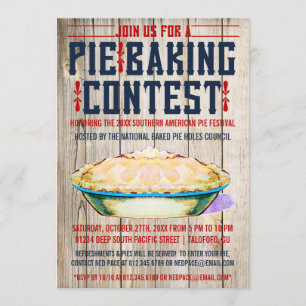 Convites para o concurso Pie Baking