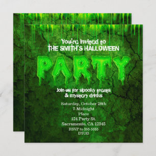 Convites para o Festa de Halloween do Green Slimy